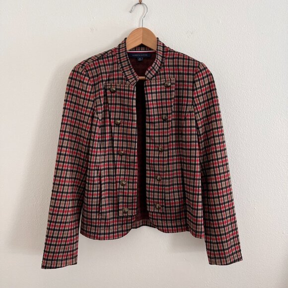 Tommy Hilfiger Open Front Plaid Blazer - Picture 1 of 8